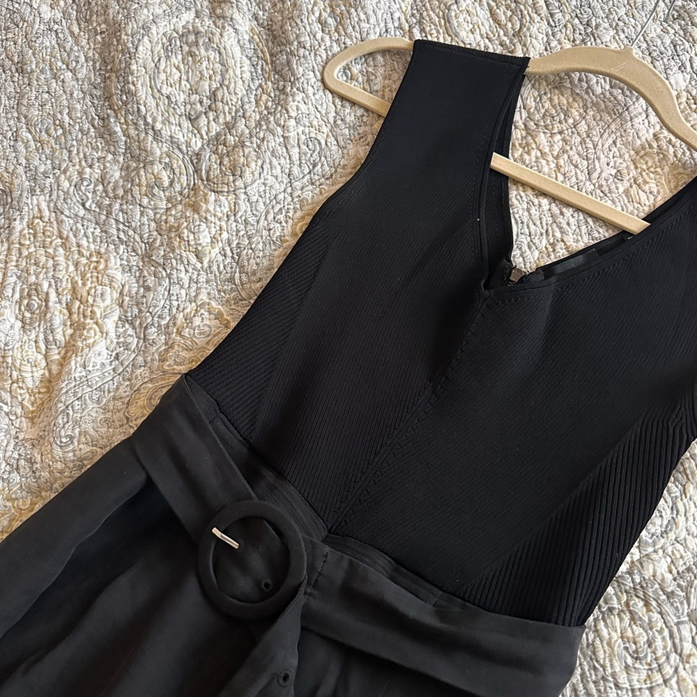 Black Sleeveless Jumpsuit with Belt